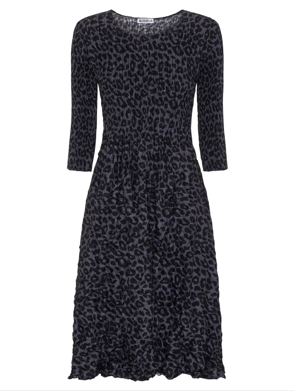 Alquema Three Quarter Sleeve Smash Dress in Leopard